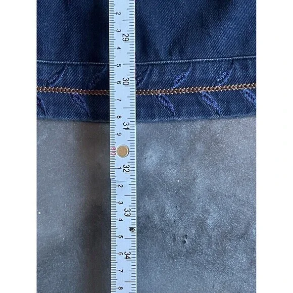 Soft Surroundings Stretch Denim Embroidery Tunic Jacket Sz PM Boho Button Front - Picture 11 of 11